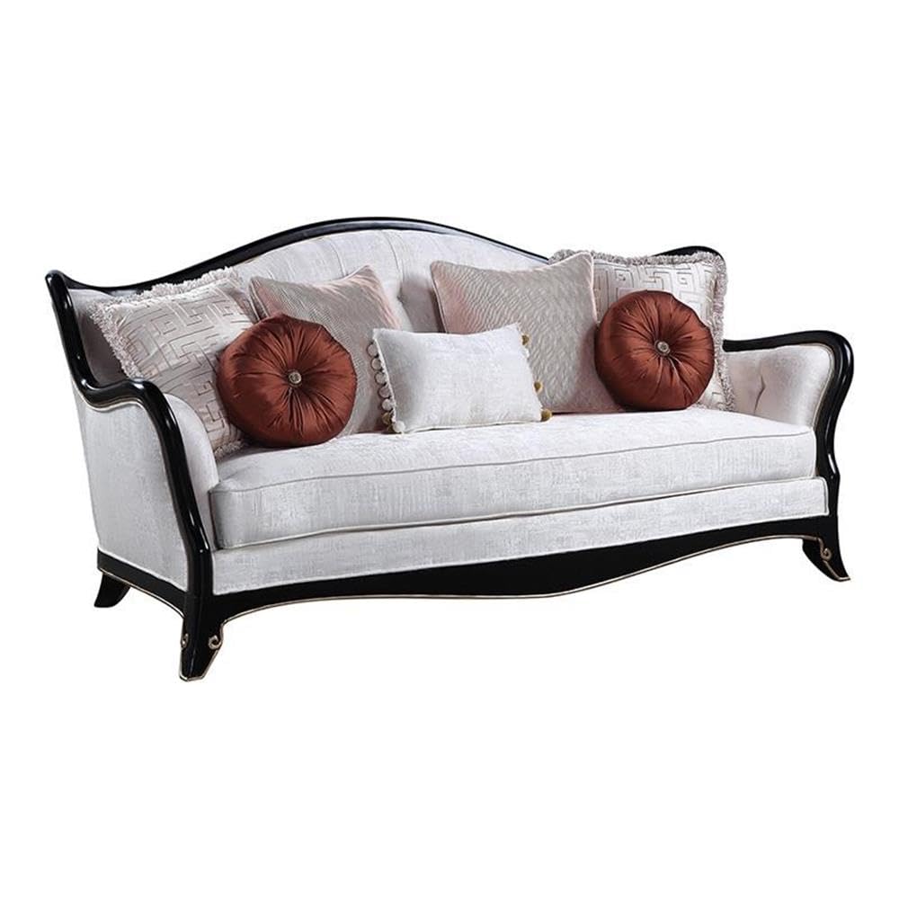 Acme Nurmive Sofa with 7 Pillows in Beige
