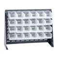 Quantum Storage Systems QBR-2721-220-24CL Ultra Bin Complete Bench Rack Package with 24 Ultra Bins, 27 x 8 x 21 , Clear