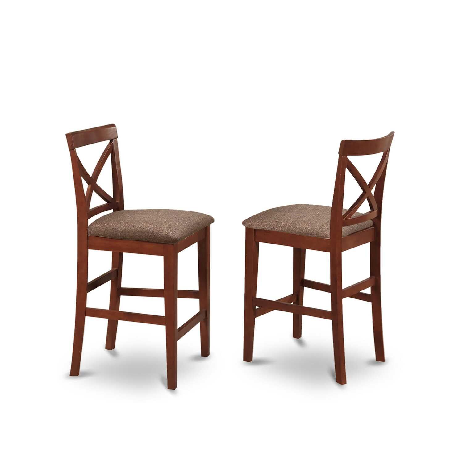East West Furniture Pubs3-Brn-C 3 Pc Counter Height Dining Set-Pub Table And 2 Stools