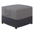 Easy-Going Outdoor Ottoman Cover, Waterproof Patio Ottoman Cover, Heavy Duty Outdoor Furniture Cover With Padded Handles (28'X28'X17', Gray/Dark Gray)