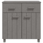 vidaXL HAMAR Solid Wood Sideboard - Light Gray 31.1"x15.7"x31.5" - Pine & MDF Construction - 2 Doors 2 Drawers - Versatile Organization and Display Unit