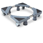 MaxWorks Adjustable Furniture Dolly with 4 Dual-Locking Wheels, Universal Washing Machine Base Stand, Appliance Mover for Refrig