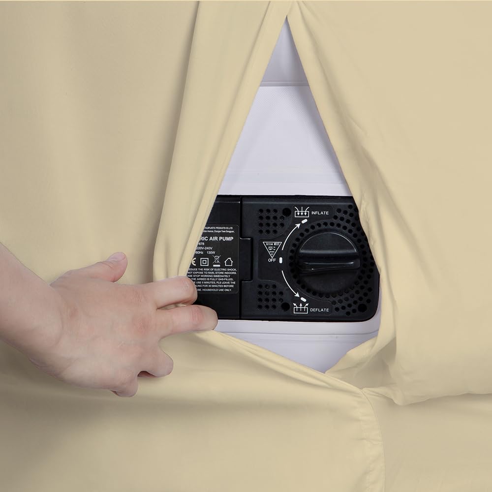 Bedecor Air Bed Sheets For Mattress Cover Removable Bed And Elastic Band Super Soft And Breathable & Deep Up To 21'' Beige Twin