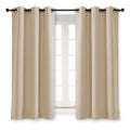 Nicetown Room Darkening Blind Shade For Kids Bedroom Triple Weave Home Decoration Light Blocking Solid Ring Top Curtain/Drape For Small Window (Biscotti Beige, Single Panel, 42 X 63 Inch)
