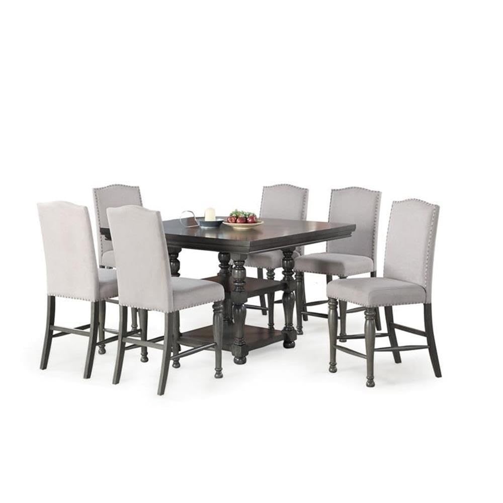 Steve Silver Caswell Distressed Harbor Grey 7-Piece Counter Height Dining Set