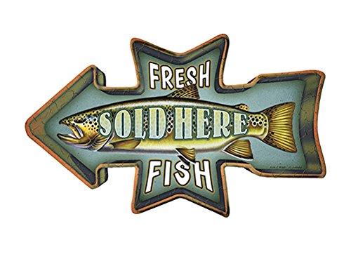 Fresh Fish Sold Here Novelty Sign | Indoor/Outdoor | Funny Home D  Cor For Garages, Living Rooms, Bedroom, Offices | Signmission