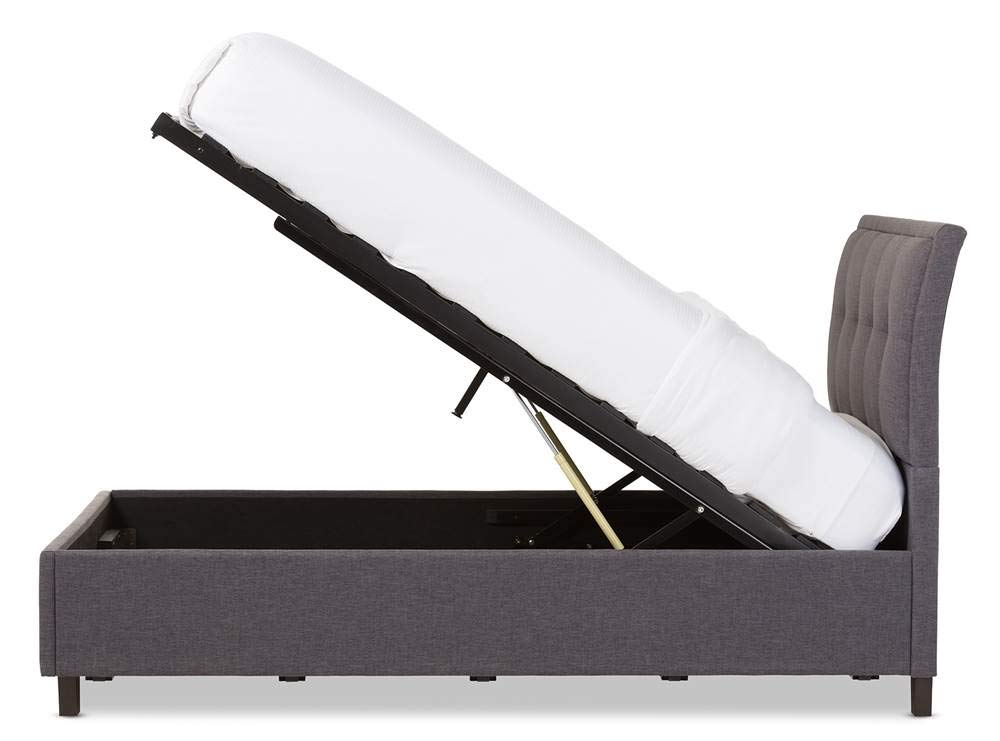 Baxton Studio Lea Storage Platform Bed Dark Grey
