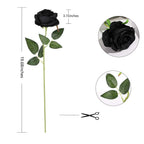 Tifuly Black Roses Artificial Flowers -12 Pcs Realistic Single Long Stem Fake Silk Roses Bouquet For Party Home Wedding Centerpi