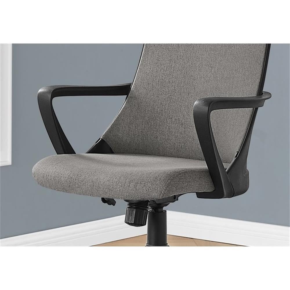 Monarch Specialties I 7297 Office Chair, Adjustable Height, Swivel, Ergonomic, Armrests, Computer Desk, Work, Metal, Mesh, Black, Grey, Contemporary, Modern