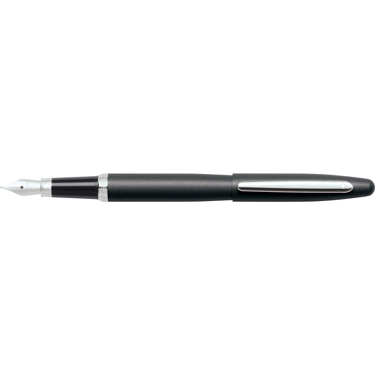 Sheaffer Vfm Matte Black Fountain Pen With Chrome Trim And Medium Nib