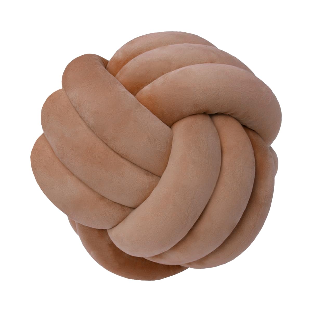 Lusjnge Decorative Throw Knot Pillow Ball For Home Chair Sofa Couch Bed Aesthetic Round Velvet Knotted Pillow Cushion (Coffee, 8