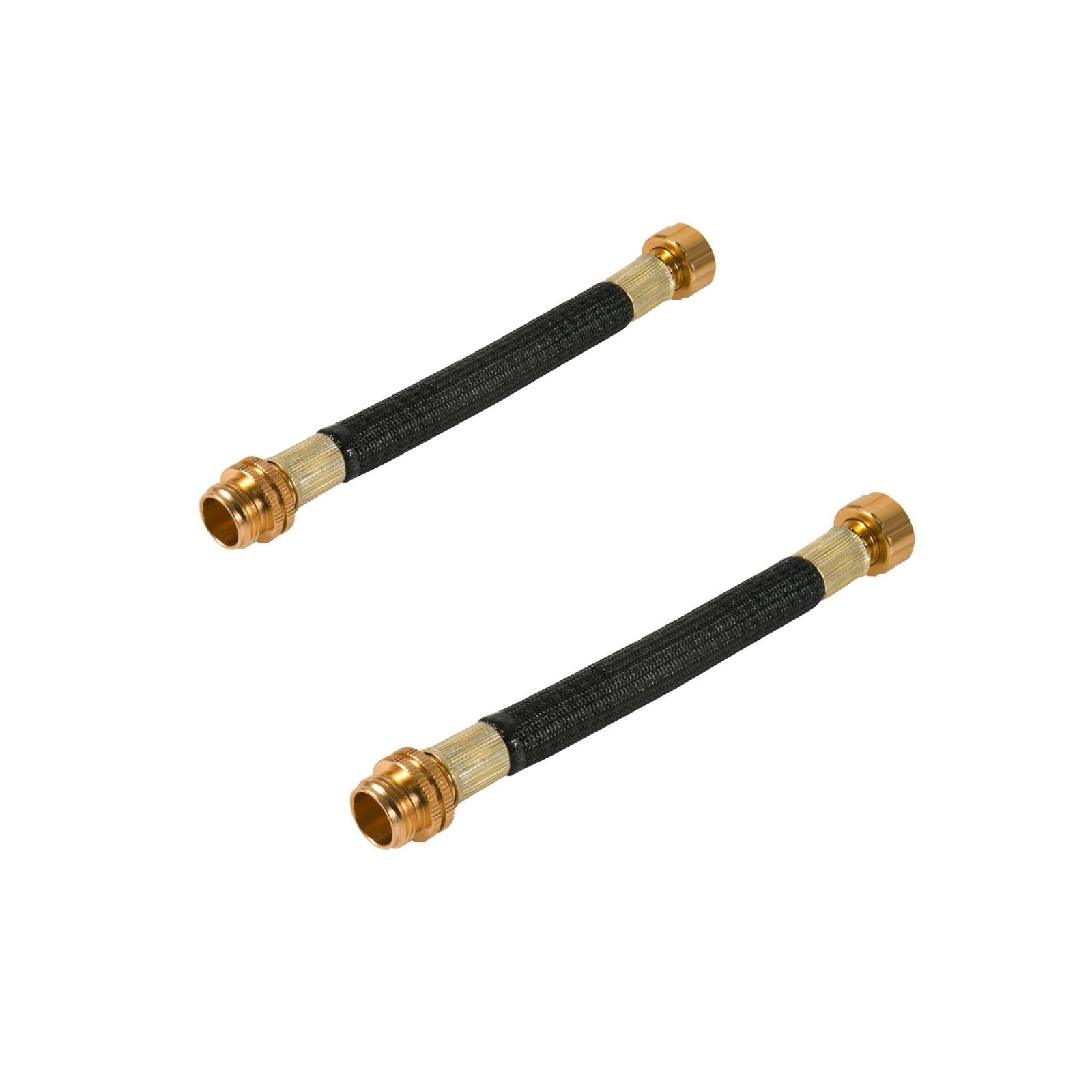 Boersite 2 Pcs 0.8Ft Garden Hose Extension Flexible Hose Adapter Short Connector Hose With Integrated Spiral Tube For Hose Reel/