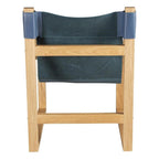 Steve Silver Furniture Oak & Cobalt Hammock Sling, Natural Leather, Steam Bent Arms, Natural Comfort, Leather, Oak Solids, Accent Chair, Living Room Furniture, 26.3 x 28.3 x 37, Blue