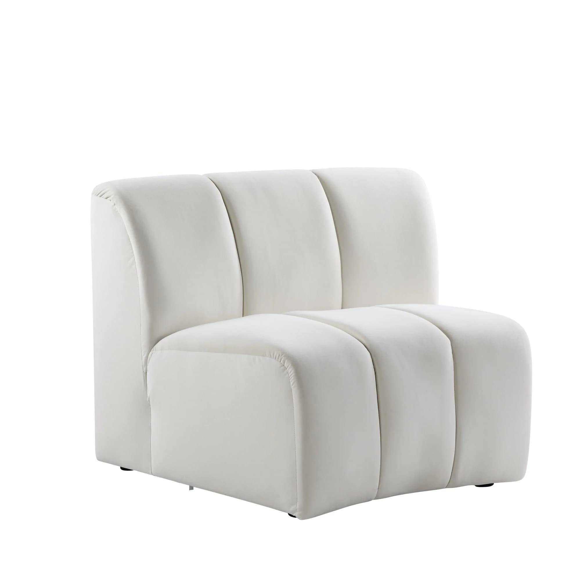 Acme Furniture Velvet Modular Chair with Tufting, Beige