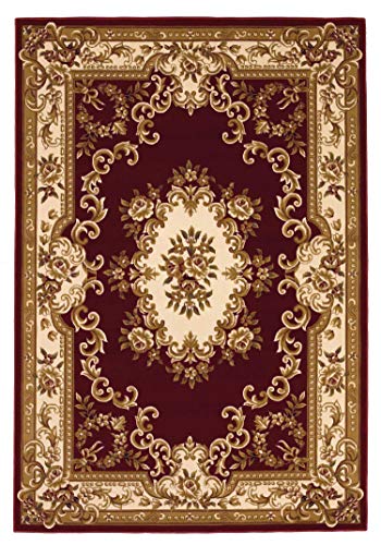 HomeRoots Decor 7'7-inch x 10'10-inch Polypropylene Red/Ivory Area Rug