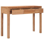 vidaXL Solid Teak Wood Console Table - Colonial, Rustic Hallway Table with Drawers, Bohemian Accent Storage Table, 43.3"x13.8"x29.5"