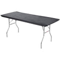 Kwik-Covers 8' Rectangular Plastic Table Covers 30' X 96' (8 Feet), Bundle Of 10 - Indoor Or Outdoor Fitted Table Covers For Banquet Tables (10 Pack, Black)