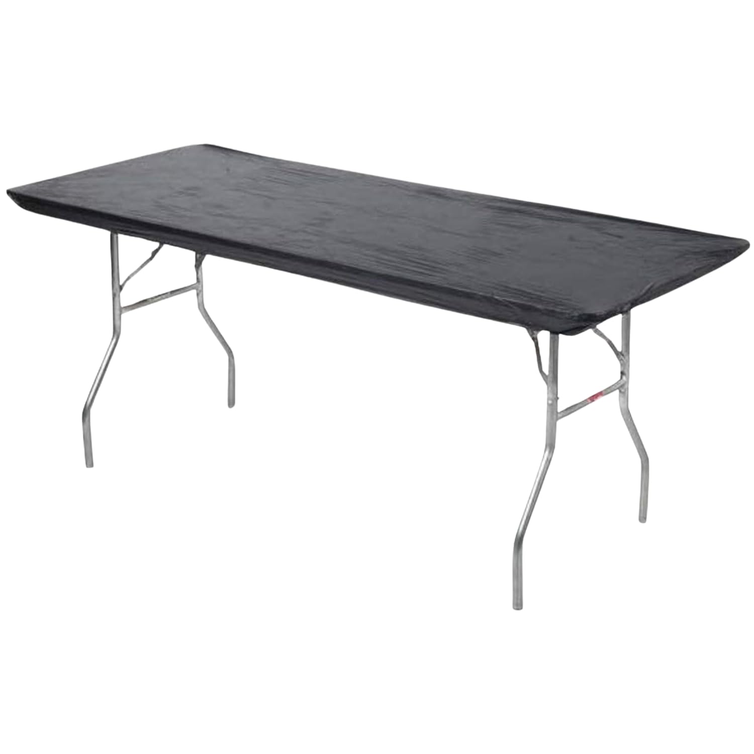 Kwik-Covers 8' Rectangular Plastic Table Covers 30' X 96' (8 Feet), Bundle Of 10 - Indoor Or Outdoor Fitted Table Covers For Banquet Tables (10 Pack, Black)