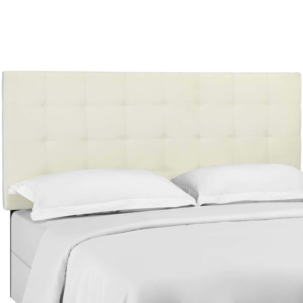 Modway Paisley Upholstered Biscuit Tufted Performance Velvet Full / Queen Headboard Size In Ivory