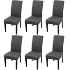 Jqinhome 6 Pcs Dining Chair Slipcover,High Stretch Removable Washable Chair Seat Protector Cover For Home Party Hotel Wedding Ceremony (Grey)