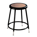 National Public Seating 19-27" Black Adjustable Stool with Hardboard Seat