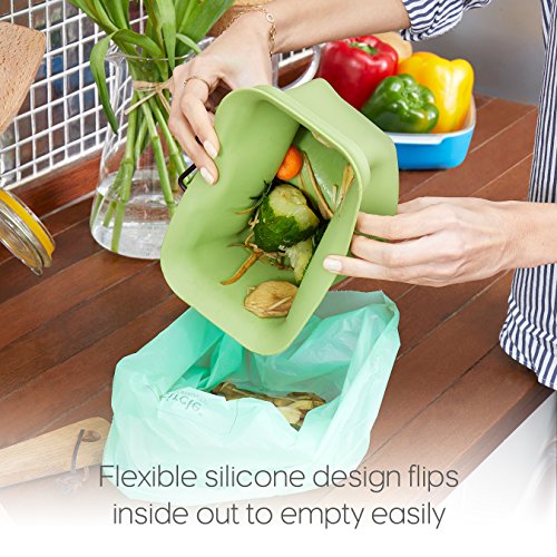 Full Circle Scrap Happy Compost Bin, Green, Plastic, Model FC11302-G, Eco-Friendly Scrap Collector