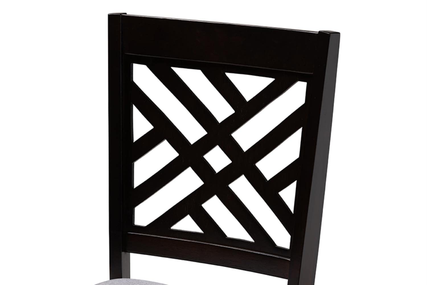 Baxton Studio Caron 5-Piece Wood Dining Set in Gray and Espresso Brown