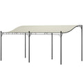Outsunny 10' X 16' Outdoor Pergola Canopy, Wall-Mounted Metal Patio Canopy With Weather-Resistant Fabric And Drainage Holes For