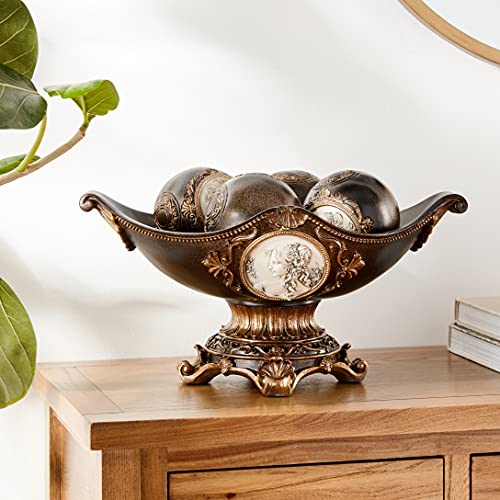 Ok Lighting Grecian Decorative Fruit Bowl, 8.0", Bronze