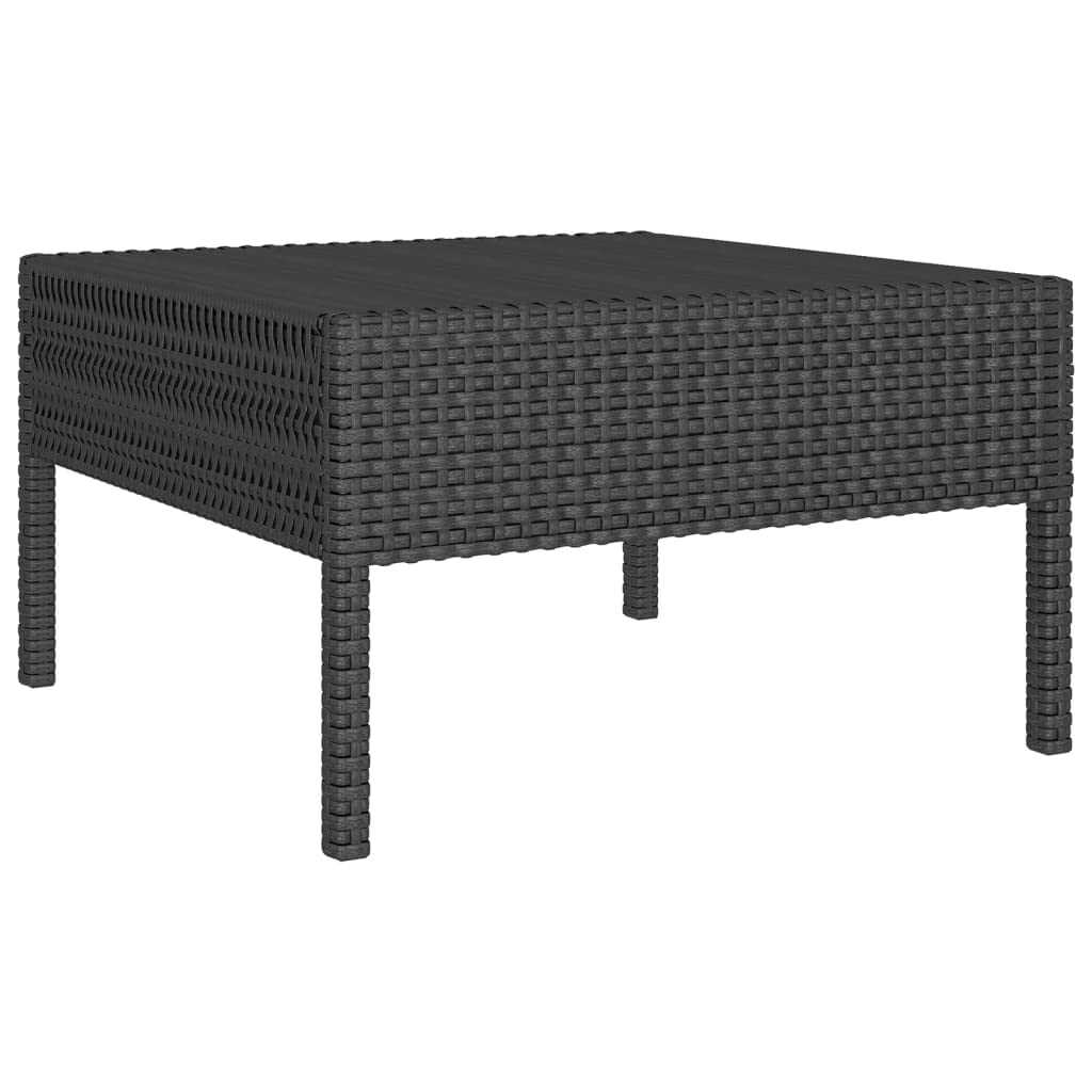 vidaXL Patio Lounge Set 14 Piece with Cushions Outdoor Garden Terrace Yard Sofa Seating Seat Lounging Set Furniture Poly Rattan Black
