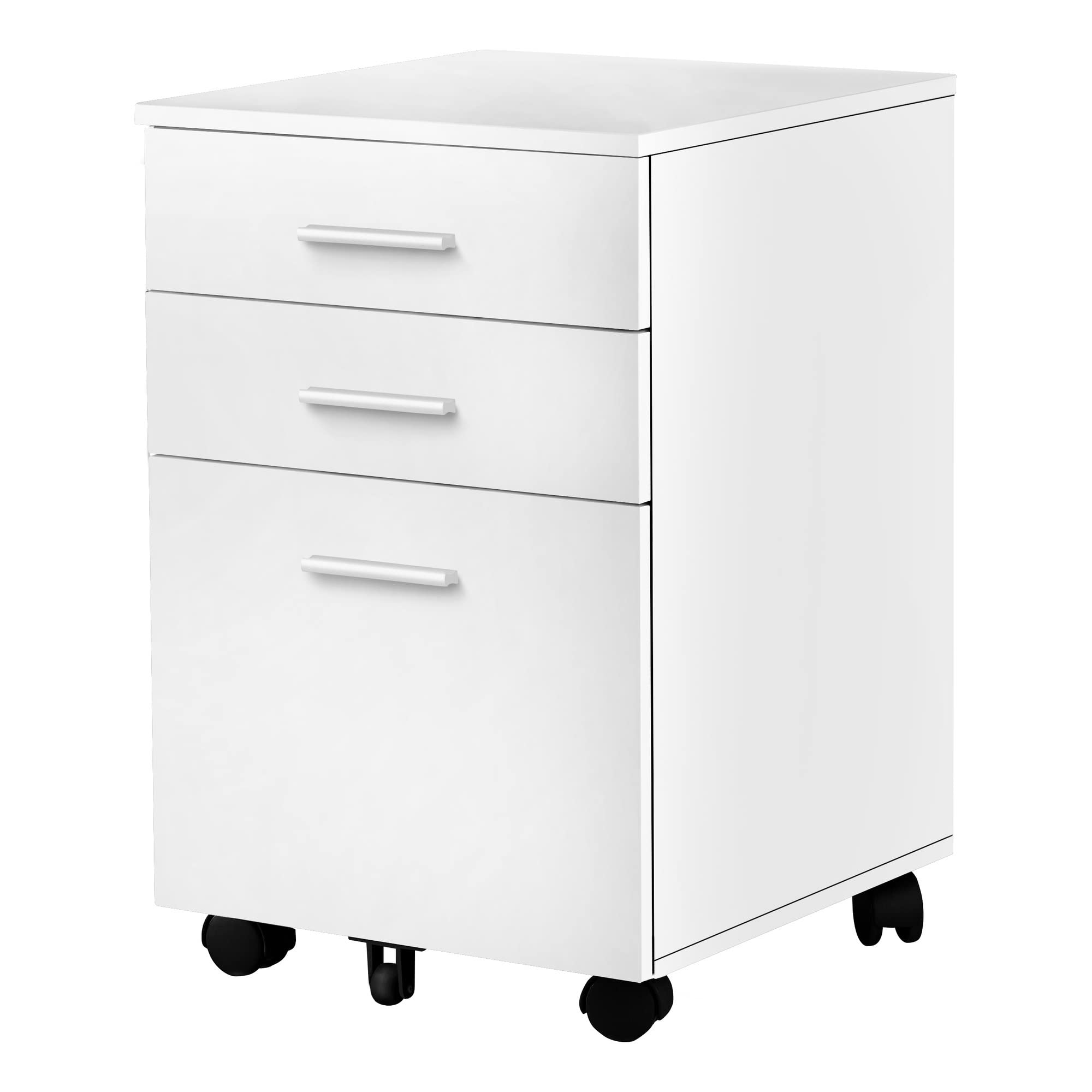 Monarch Specialties I 7780 File Cabinet, Rolling Mobile, Storage Drawers, Printer Stand, Office, Work, Laminate, White, Contemporary, Modern