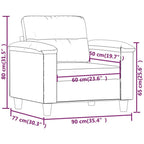 vidaXL Light Gray Microfiber Fabric Sofa Chair - Modern Design Comfortable Seating - Sturdy Metal Frame - Ideal for Reading & Relaxing - Living Room Furniture