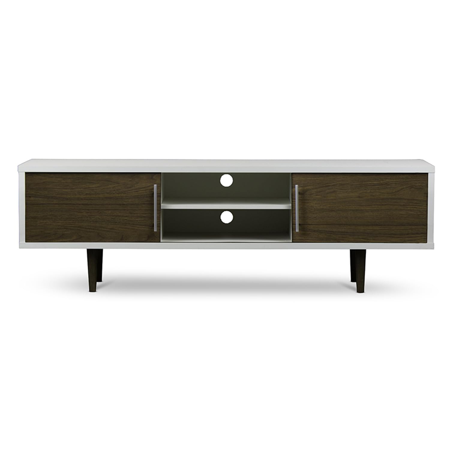 Baxton Studio Gemini Wood Contemporary TV Stand, White
