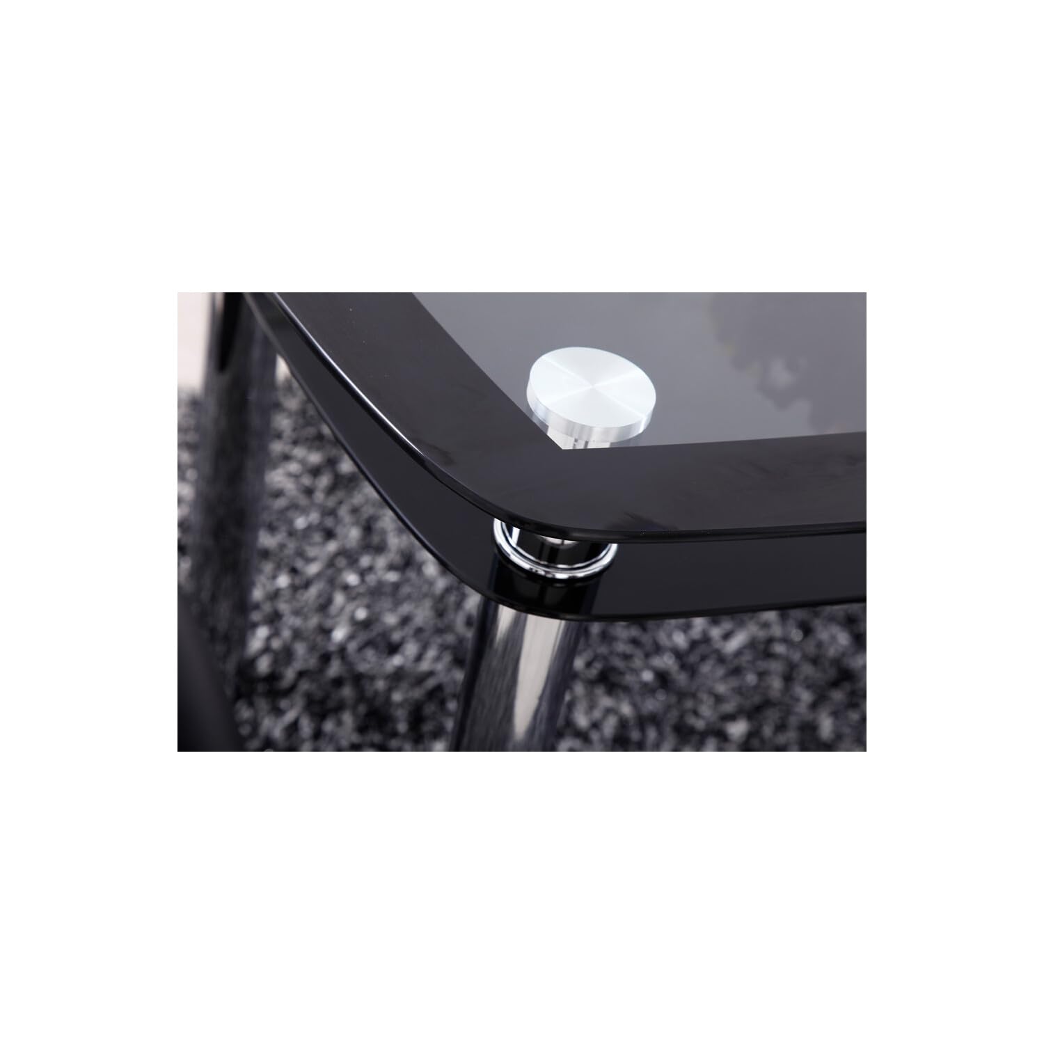 Best Master Bailee 5-Piece Contemporary Glass & Faux Leather Dinette Set - White