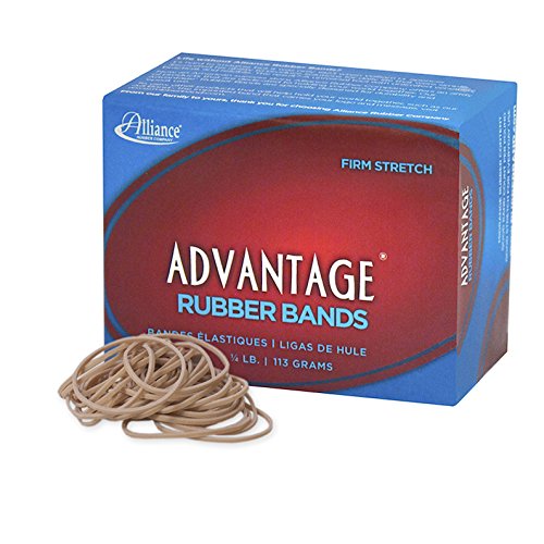 Alliance Rubber 26129 Advantage Rubber Bands Size #12, 1/4 Lb Box Contains Approx. 625 Bands (1 3/4' X 1/16', Natural Crepe)