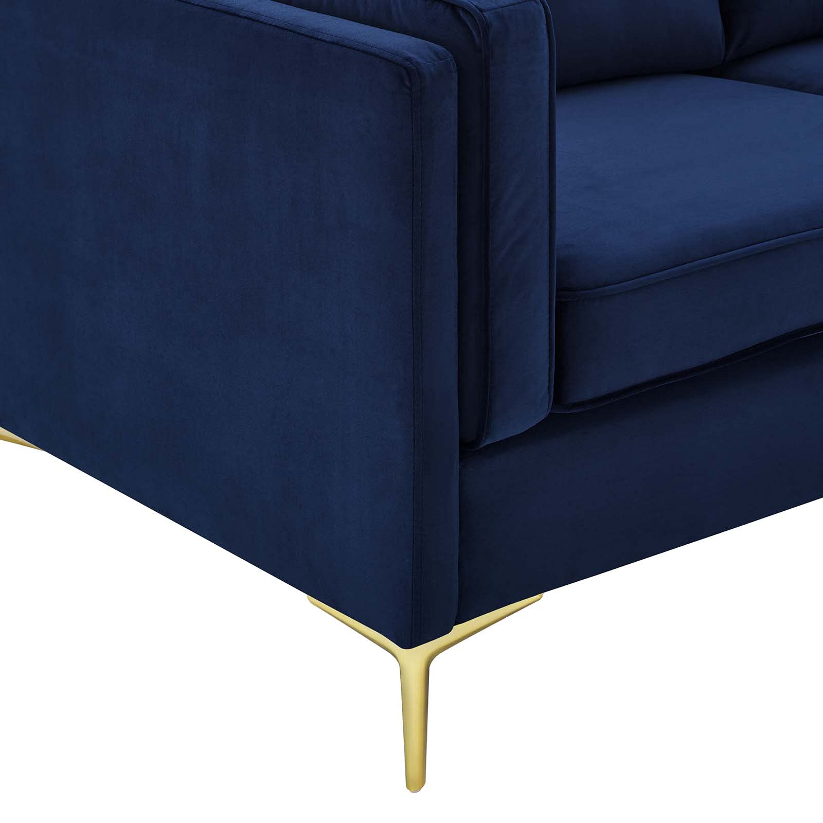 Modway Kaiya Performance Velvet Sofa, 32 x 71 x 33.5, Midnight Blue