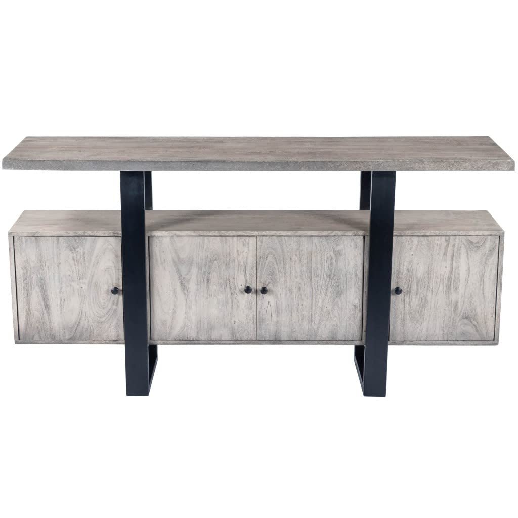 HomeRoots Raitis Gray Wood & Metal Sideboard