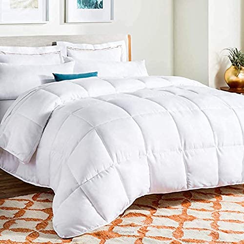 Chahit Cotton White 10% Goose Down 90% Feather King Size Comforter 1 Piece (90X 100)