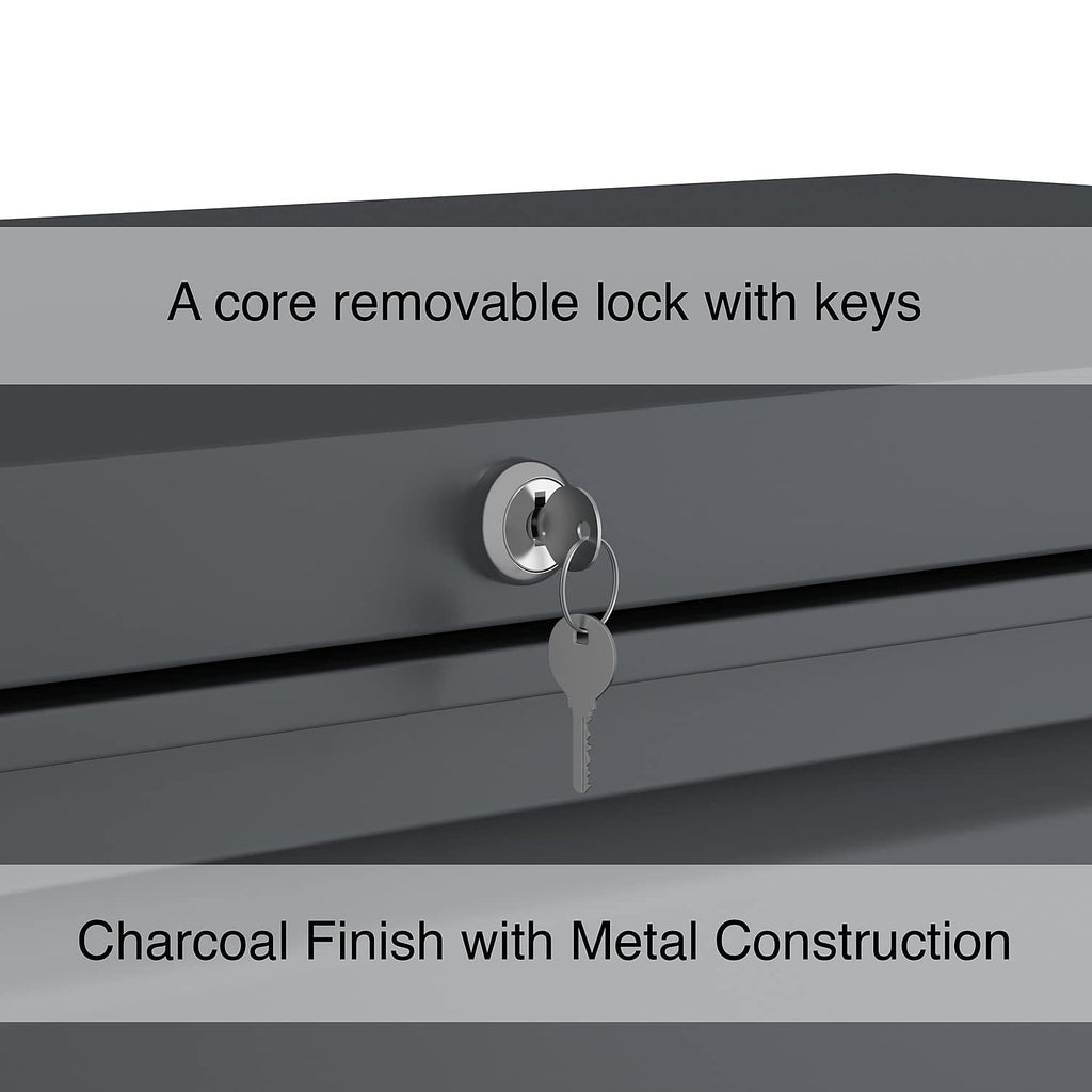 Lorell 3-Drawer Lateral File, 42 by 18-5/8 by 40-1/4-Inch, Charcoal