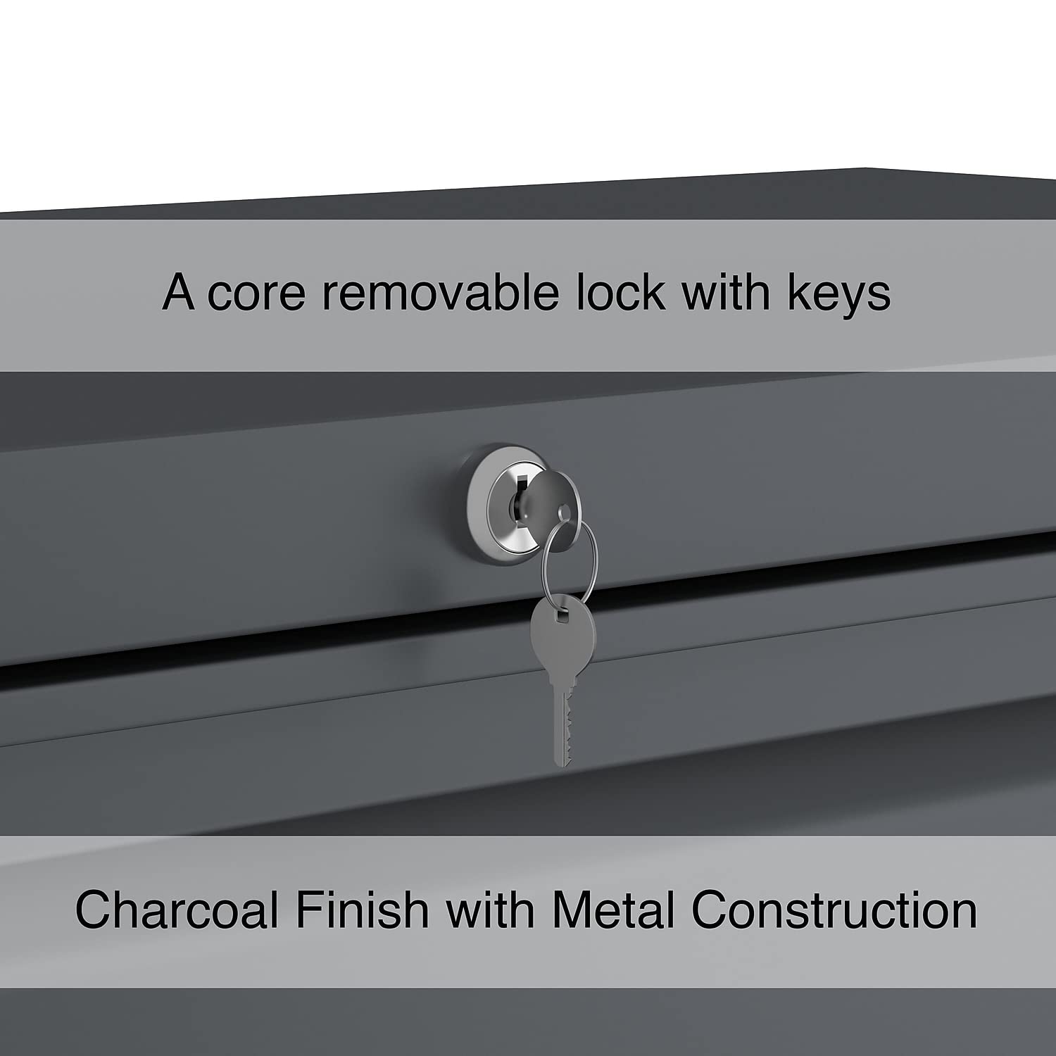 Lorell 3-Drawer Lateral File, 42 by 18-5/8 by 40-1/4-Inch, Charcoal