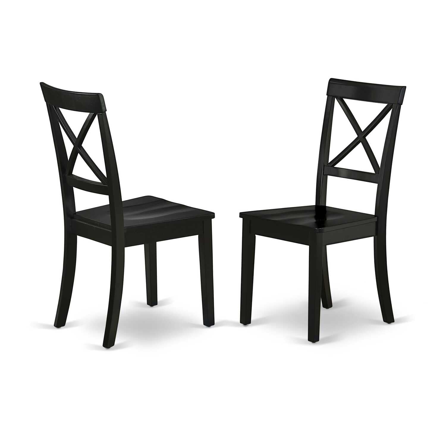 East West Furniture Ambo5-Bch-W 5 Piece Kitchen Table Set For 4 Includes A Round Dining Room Table With Pedestal And 4 Solid Wood Seat Chairs, 36X36 Inch, Black & Cherry
