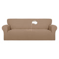 Purefit 100% Dual Waterproof Couch Cover Slipcovers For Couches And Sofas - Stretch Non Slip Fleece Sofa Covers Washable, Leakproof Furniture Protector For Kids, Pets, Dog (Oversized Sofa, Camel)