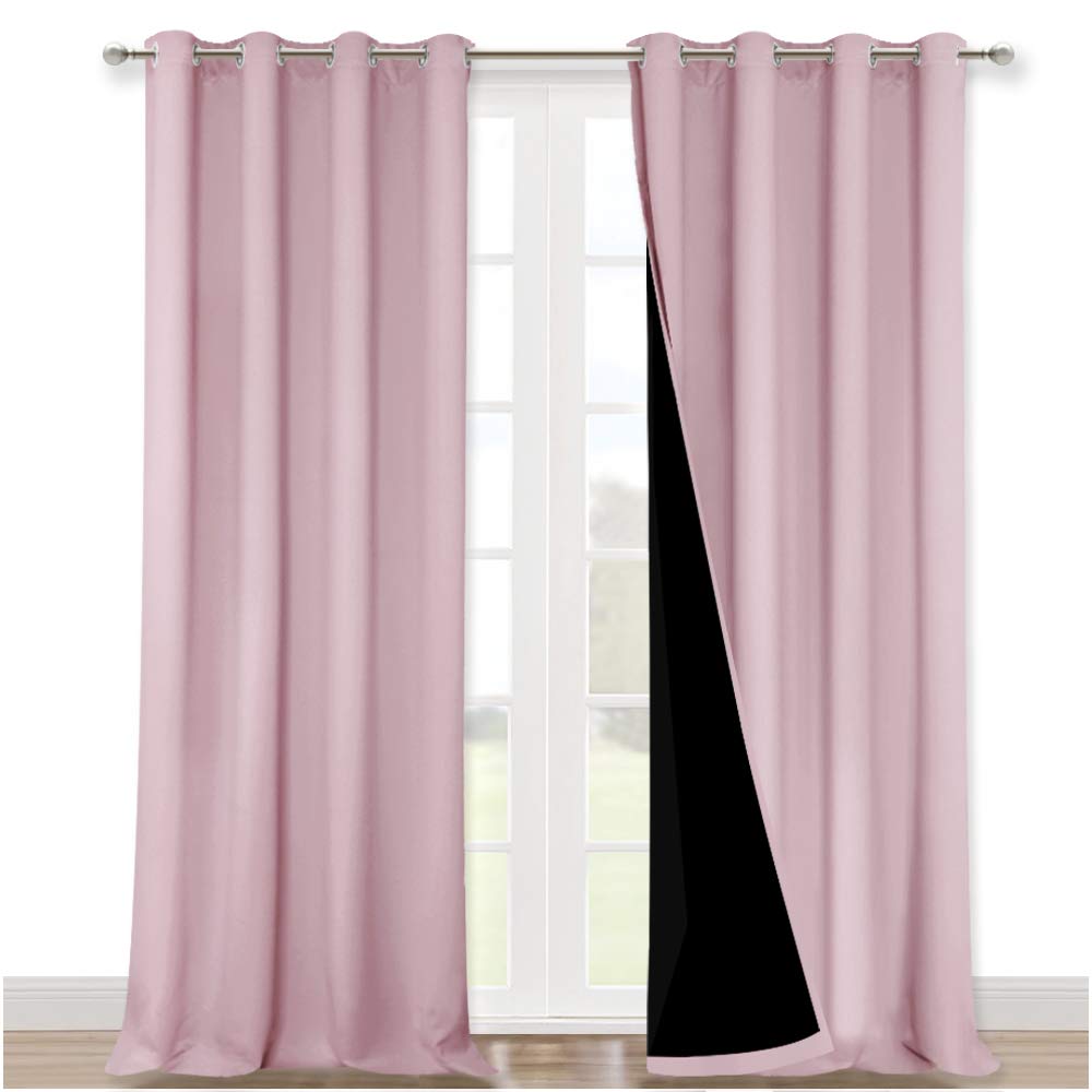 Nicetown 100% Blackout Tall Curtains, Durable And Soft Black Lined Blackout Drapes For Living Room, Energy Saving Long Panels Fo