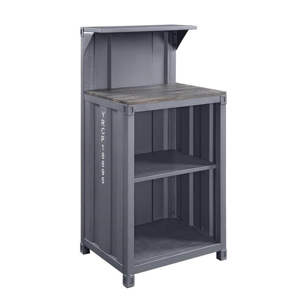 Acme Cargo Metal Reception Desk with 2 Open Compartments in Gunmetal