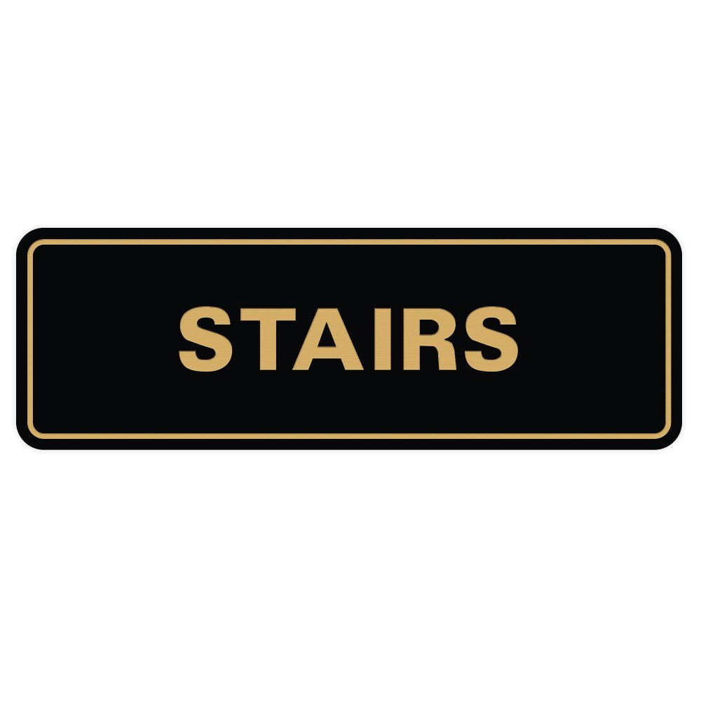 Standard Stairs Sign - Black/Gold - Small