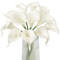 Letjolt White Calla Lily 12Pcs Artificial Flowers Bouquet for Wedding Bride Shower Blessing Gift Home Decoration Faux Calla Lili