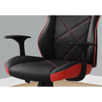 Monarch Specialties 7327, Adjustable Height, Swivel, Ergonomic, Armrests, Computer Desk, Work, Pu, Metal, Office Chair-Gaming Black Red Leather-Look, 25.5&Quot; L X 25&Quot; W X 42&Quot; H