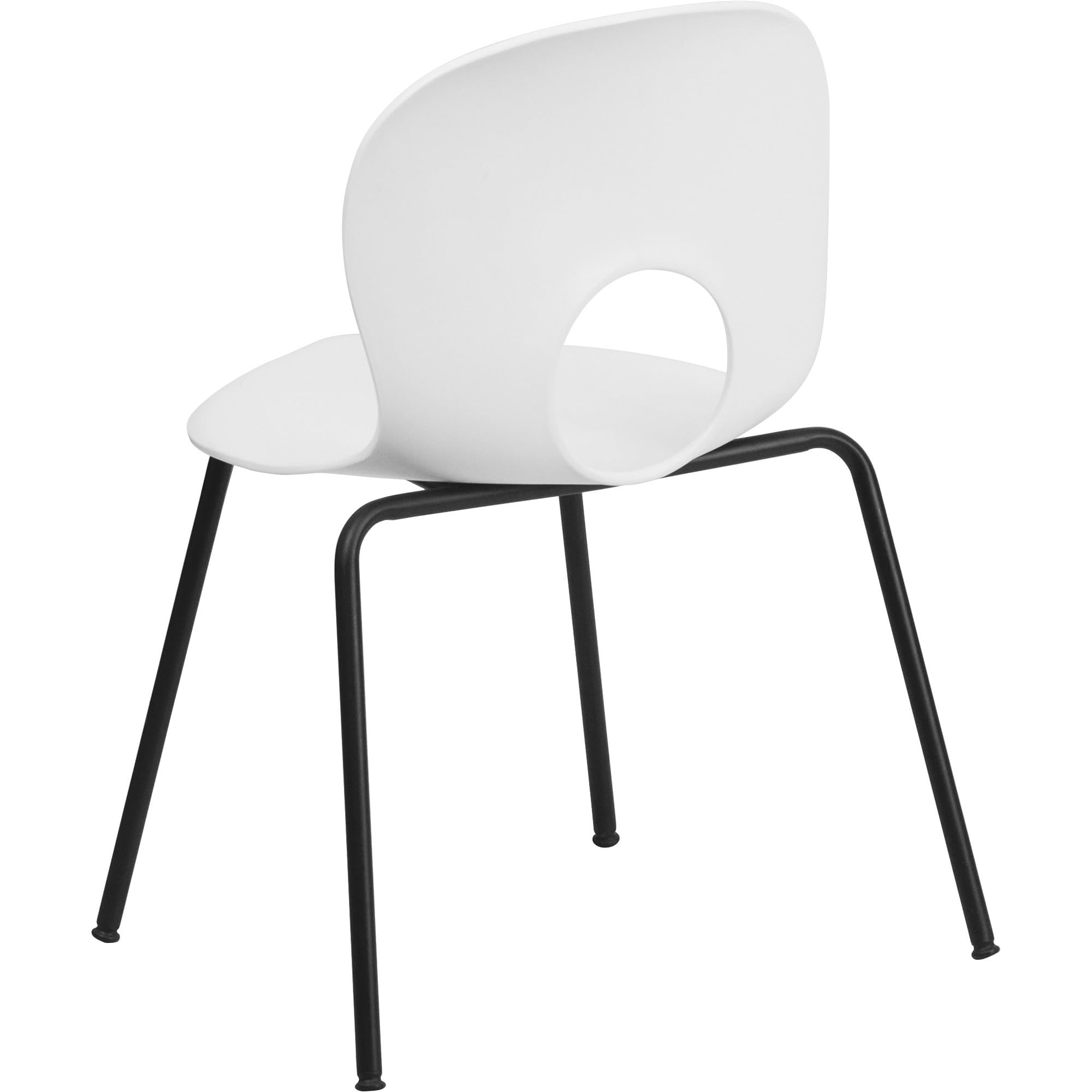 Flash Furniture HERCULES Series 770 lb. Capacity Designer White Plastic Stack Chair with Black Frame