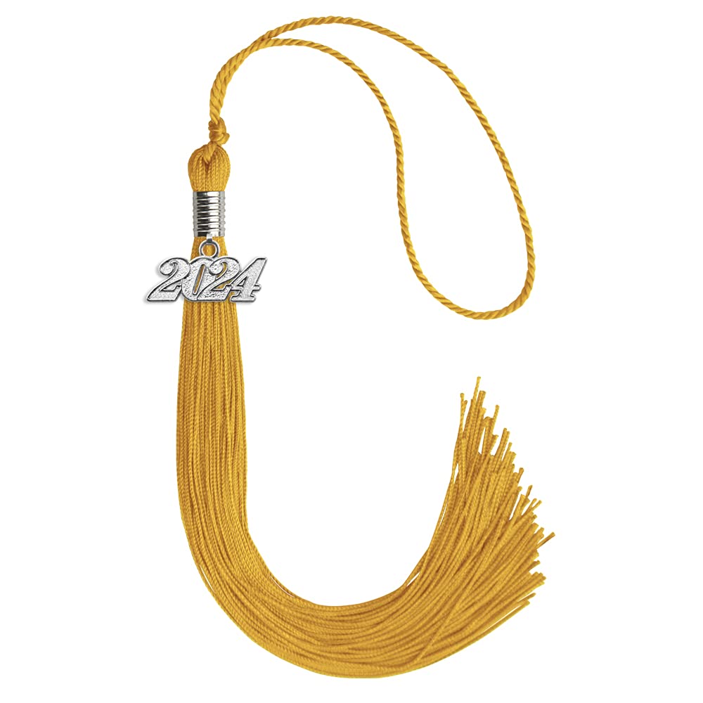 Endea Graduation Single Color Tassel with Silver Date Drop (Gold, 2024)