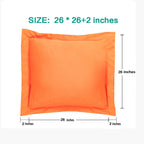 Ntbay 100% Brushed Microfiber 26X26 Euro Pillow Shams Set Of 2, Super Soft And Cozy European Throw Pillow Covers, Wrinkle, Fade, Stain Resistant Square Pillow Cases, Orange